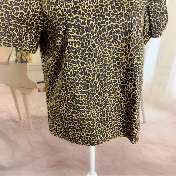 J Crew Puff-sleeve top in leopard print cotton pop - Picture 6 of 10